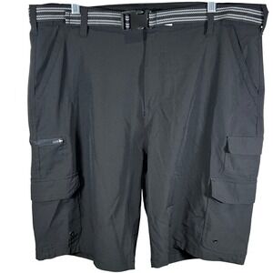 Iron Co Mens Black Cargo Shorts Size 38 Stretch Performance Hike Utility Belted